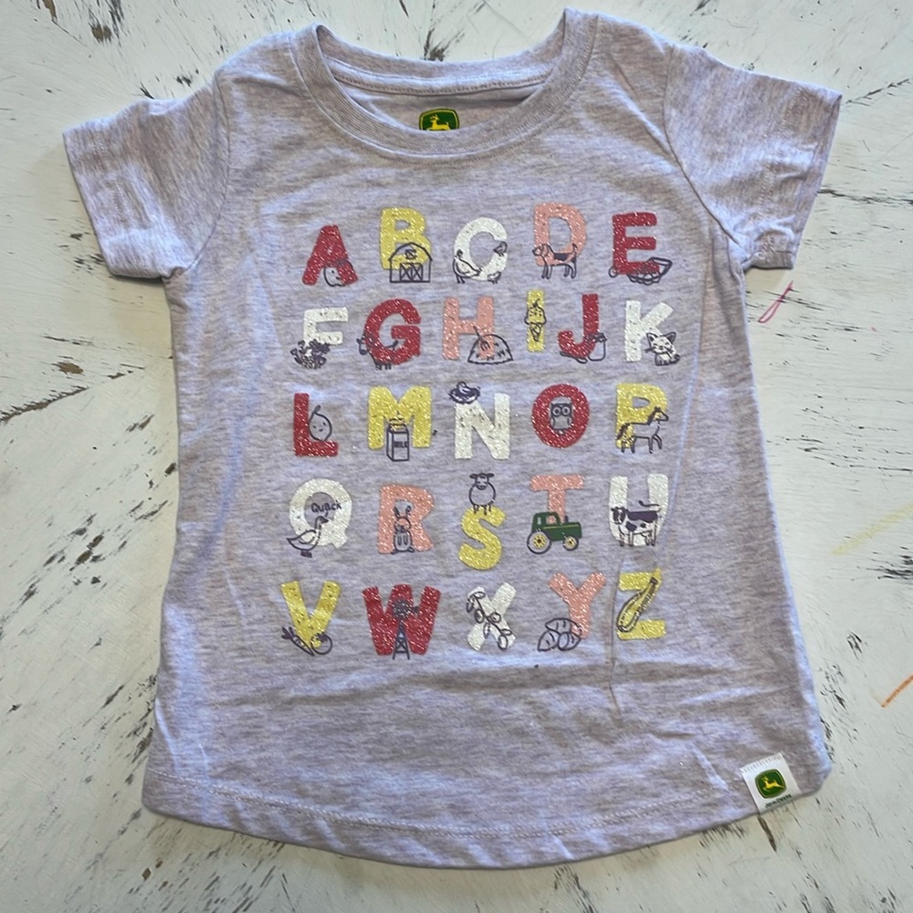 NWOT John Deere Alphabet Shirt 3T